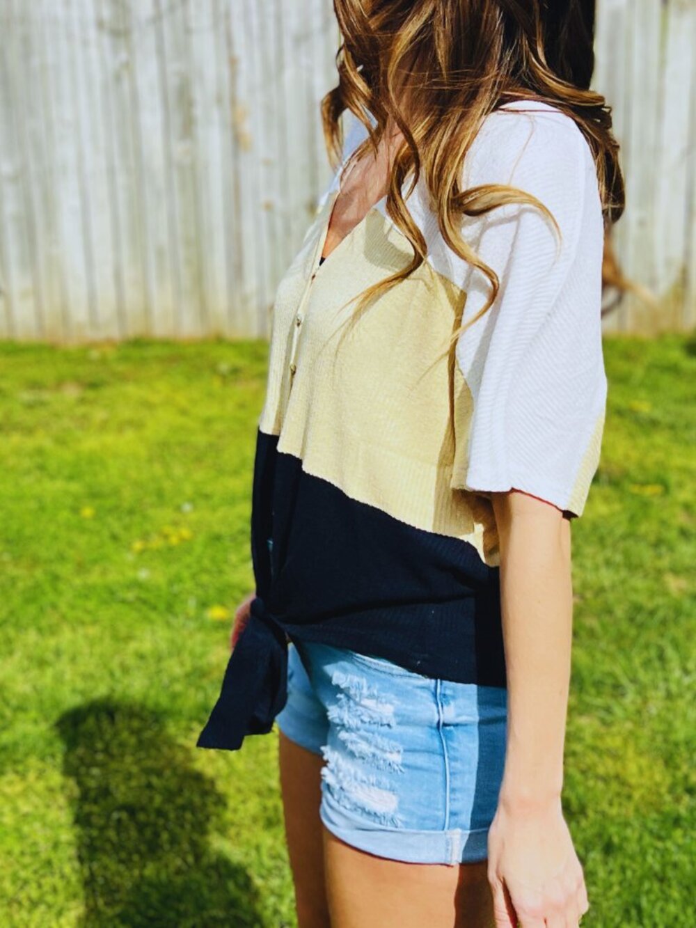 Yellow Color Block Top - Picture 8 of 8